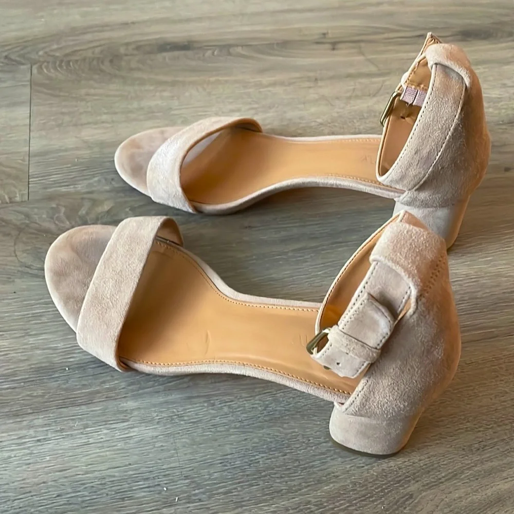 J. Crew Nude suede low block heel sandals - Picture 2 of 3